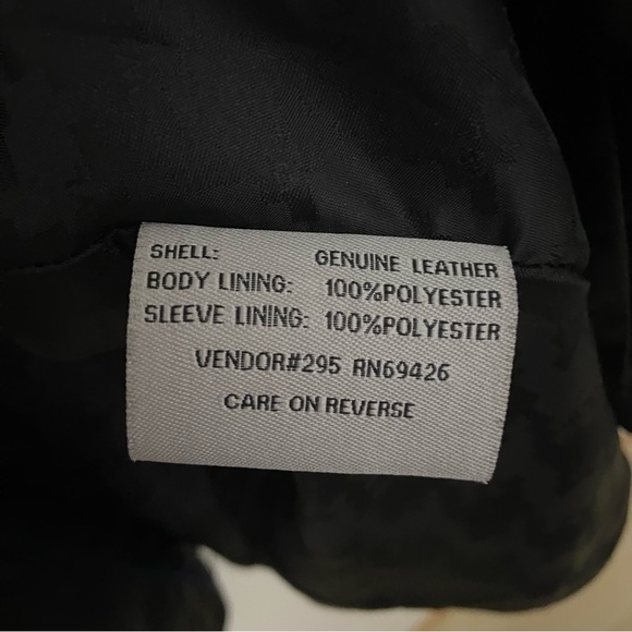 Wilson’s Leather Black Collared Zip Up Jacket - Picture 8 of 10